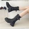Fashionable High top shoes women's autumn new round toe shoes thick soled height increasing casual comfortable women boots