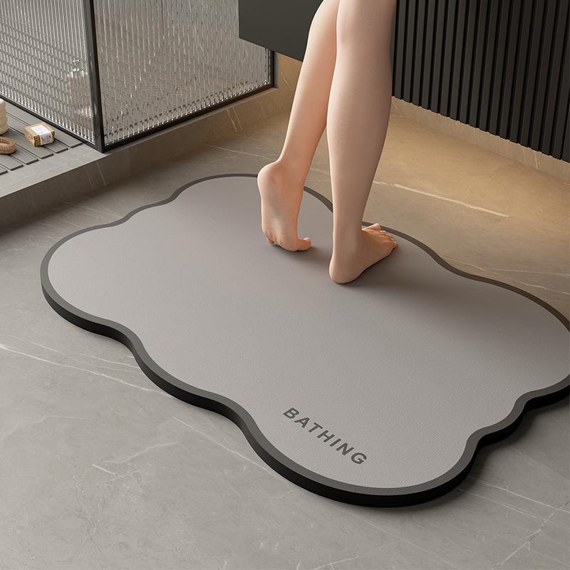 Non-Slip Diatomaceous Earth Quick-Dry Bathroom Mat – Water Absorbent, Anti-Fall, Minimalist Design for Home Use