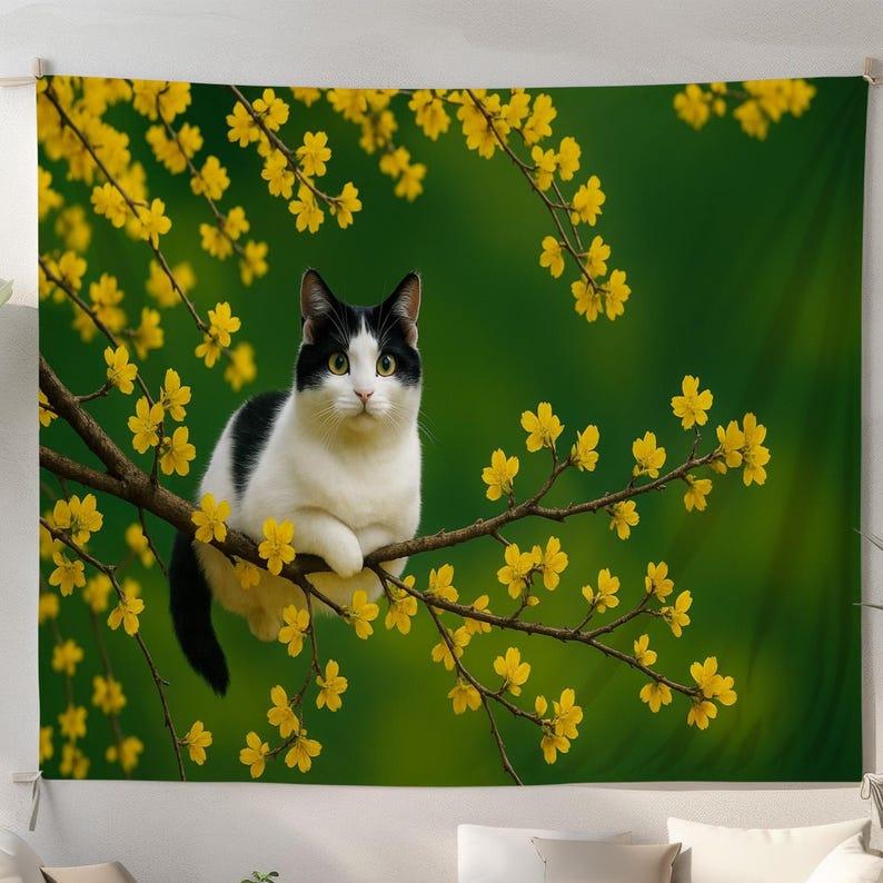 cat tapestry 75x100