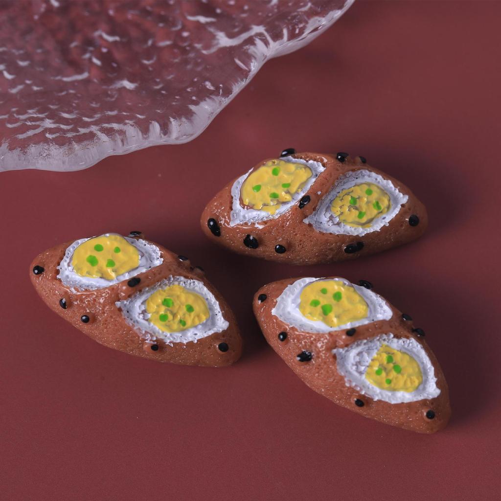Childlike DIY Cream Bread Cake Keychain Pendant - Resin Craft Accessories