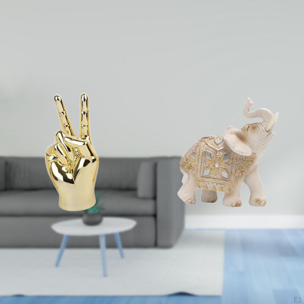 Hand Finger Gesture Animal Sculpture Desk Statues Elephant Statue Creative Home Living Room Cabinet