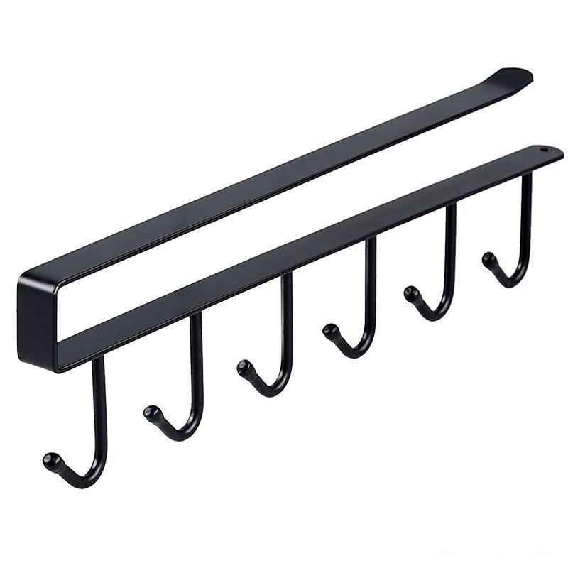 Cross-Border No-Drill Dual-Row Hook Cup Holder for Kitchen Storage