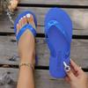 2025 new women's flip-flops flat-bottomed beach toe rubber sole solid color casual and lightweight 1.5cm slippers