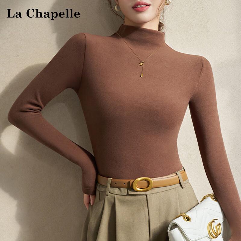 La Chapelle Women s Velvet-Feel Warm Semi-High Neck Top XL