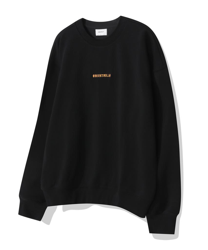 BEENTRILL Gold Taping Hashtag Sweatshirt (Black)
