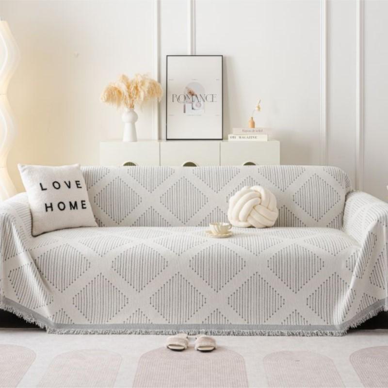 Funda Sofa Home Chenille Grid Sofa Matten Überwurfdecken Ganzjahres-Camping-Picknickdecke Sofabezug