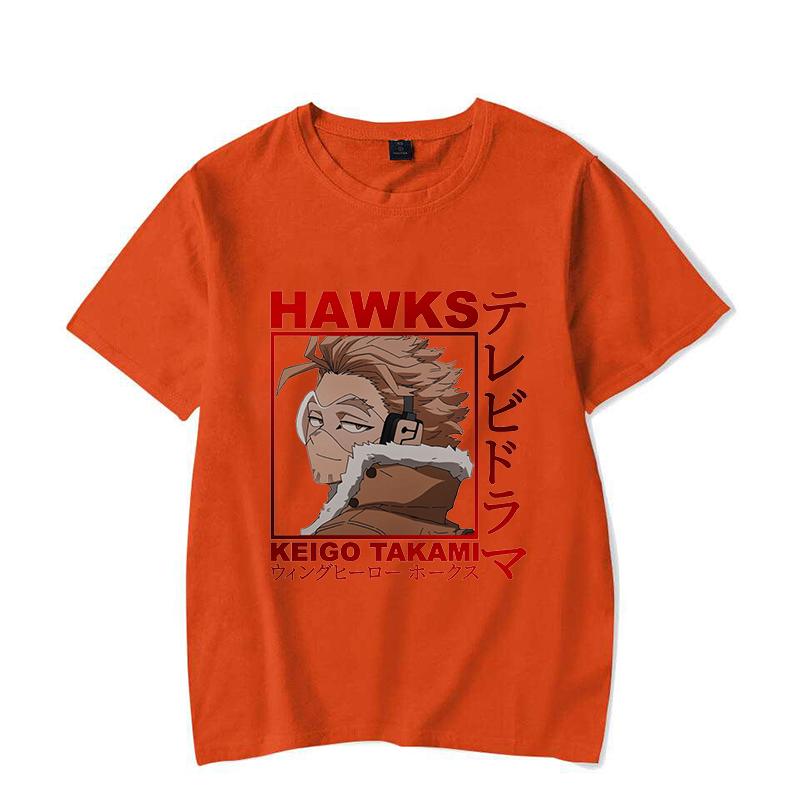 Hot Hawks Print T-shirt Summer Anime T Shirt Women Men Fashion Y2k Short Sleeve Loose Shirts