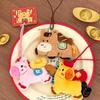Cute Cartoon Horse Year Doll Pendant Plush Keychain Kawaii  Year Stuffed Doll Charm Backpack Handbag Pendant Accessories Gift