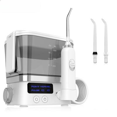 Ústní irigátor USB dobíjecí 10-úrovňový vodní flétr Přenosná dentální vodní tryska 600ml vodní nádržka na čištění zubů pro domácnost