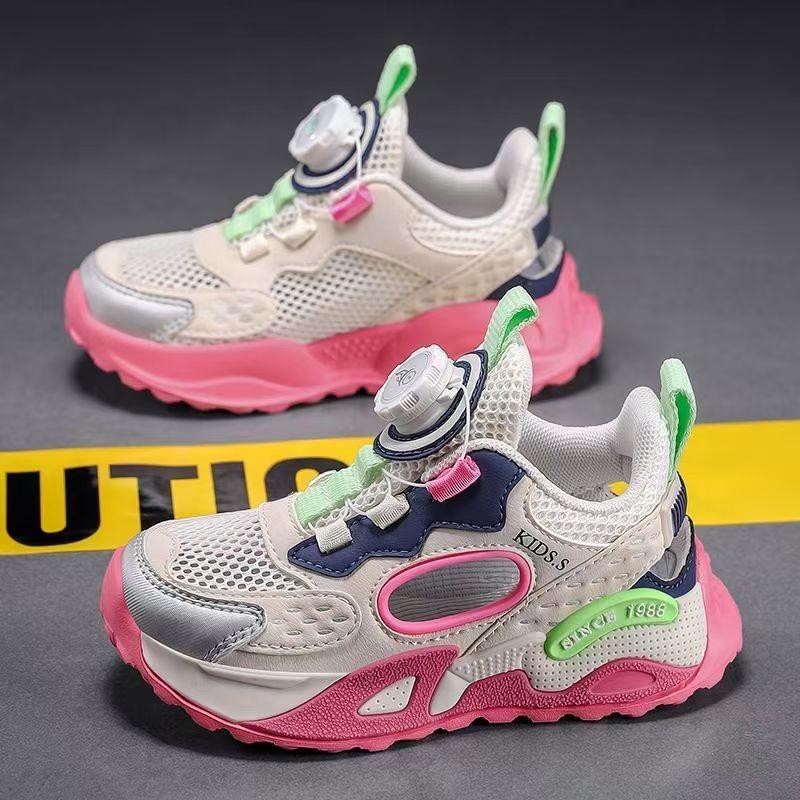 Girls Sandals 2025 New Summer Boys Casual Shoes Children's Hollow Breathable Mesh Shoes Medium and Older Children's Sports Shoes
