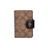 Corner Zip Monogram Coated Canvas And Leather Wristlet Women Wristlet Brown Black C0082-IMCBI