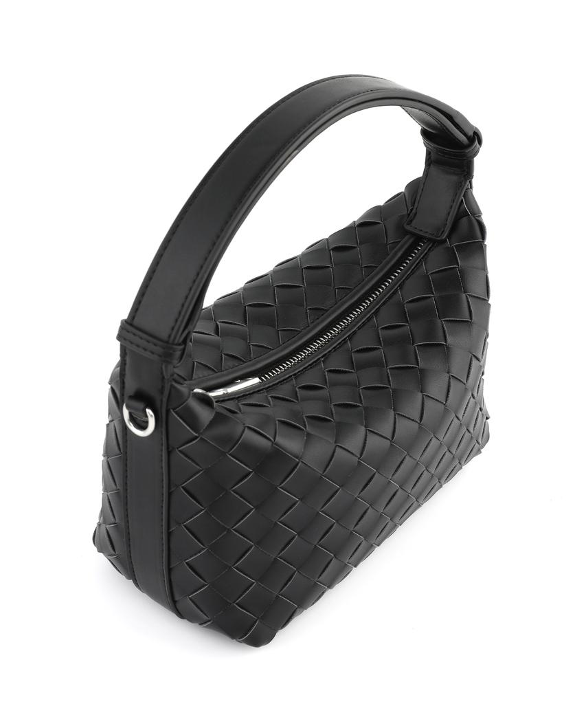 Monsac Trésé Weaving Tote Shoulder Crossbody Bag Black Ap12-2690-Bk