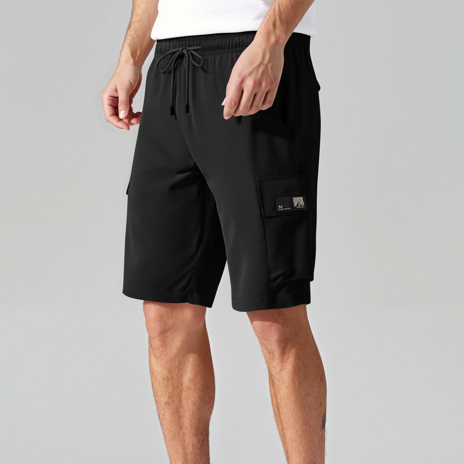

Summer Casual Pants, Workwear Shorts, Men s Thin Cropped Pants XXL чорний