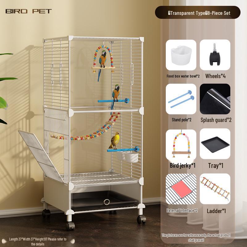 Luxury Large Bird Cage for Cockatiels, Budgerigars, Parrots with Breeding Box