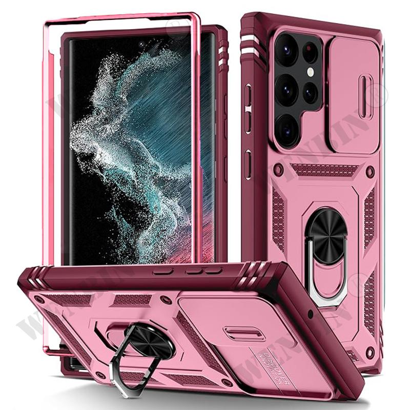 Pouzdro Pro Samsung S24 S23 Ultra S22 S21 FE A54 A53 A34 A33 A15 A14 A13 A24 A25 Odolné s 360° stojánkem a krytem kamery