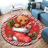 Cute cartoon gingerbread man Christmas gift rug home soft decorative anti-slip yoga table and chair mat carpet outdoor floor mat carpet Y1