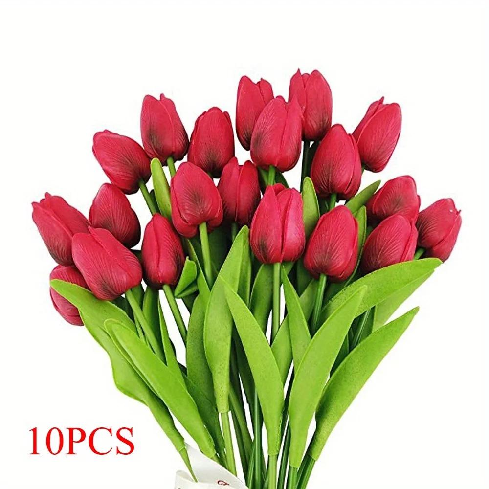 

Lifelike Artificial Tulip Bouquet Wedding Garden Vase Decoration Perfect for Parties Valentine s Day Gifts New Year Presents
