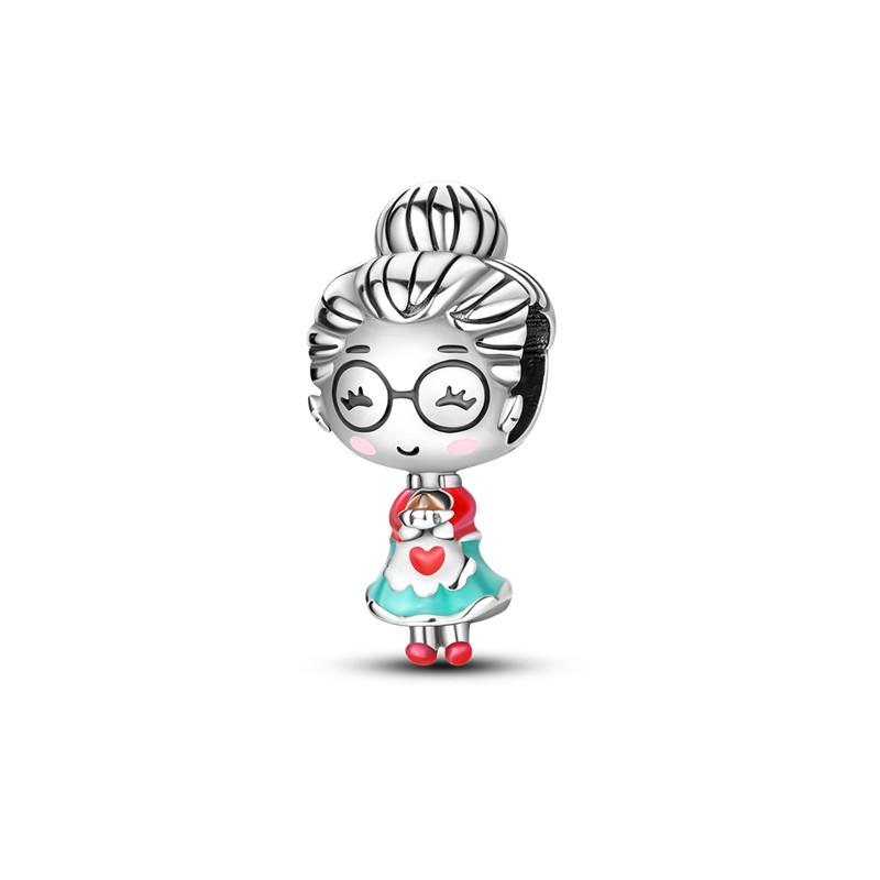 Copper Mother'S Gift Charm Bead Mom Love Happy Family Dangle Original Accessories Bracelets Necklace Diy Jewelry