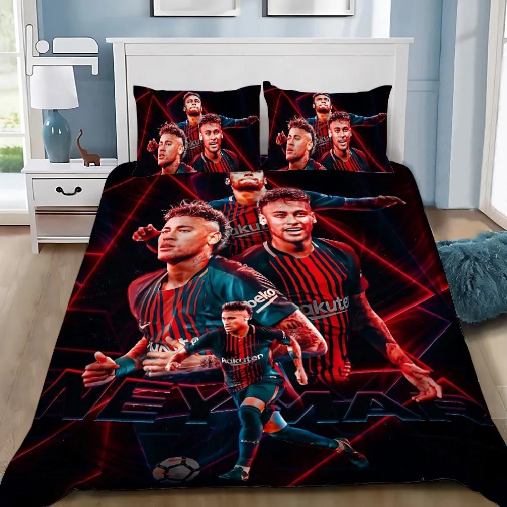 High Definition Printing Football Star Neymars Duvet Cover Football Star Neymars Bedding Set Pillowcase Single Double Large Size