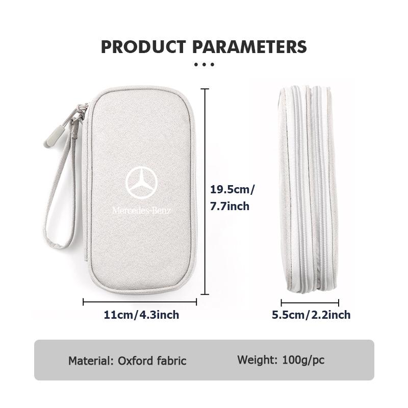 Car Sticker Car Storage Bag Portable Auto Travel Zipper Organizer Case For Mercedes Benz AMG A C E S G Class W201 W210 W108 W204