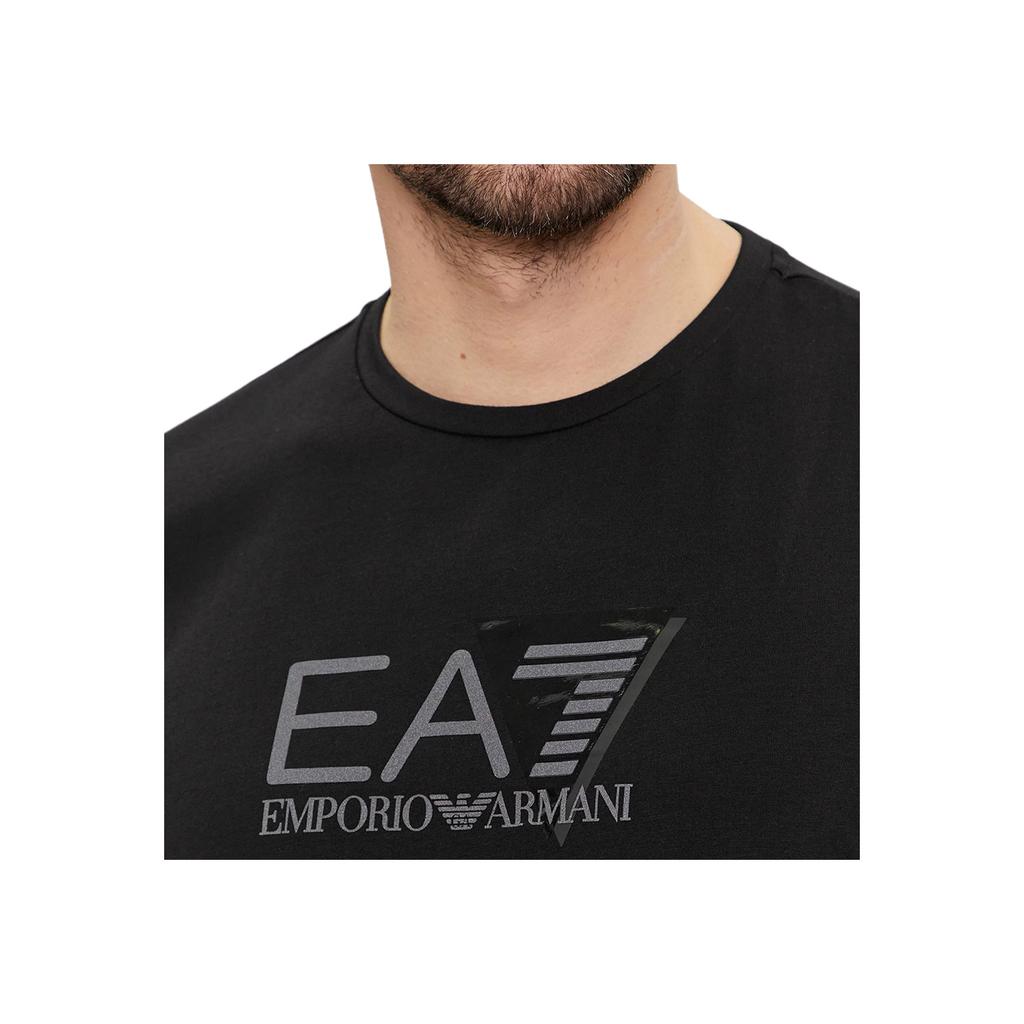 Emporio Armani Logo Letter Print Round Neck Short Sleeve T-Shirt Men Tops Black 3DPT36-PJULZ-1200