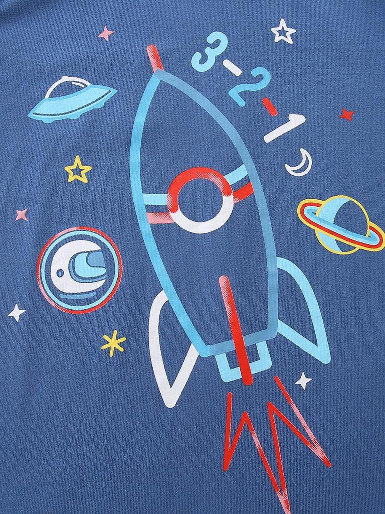 Boys' European and American Style Rocket Print Long-Sleeve T-shirt - Round Neck Pullover, Fall Collection 26.