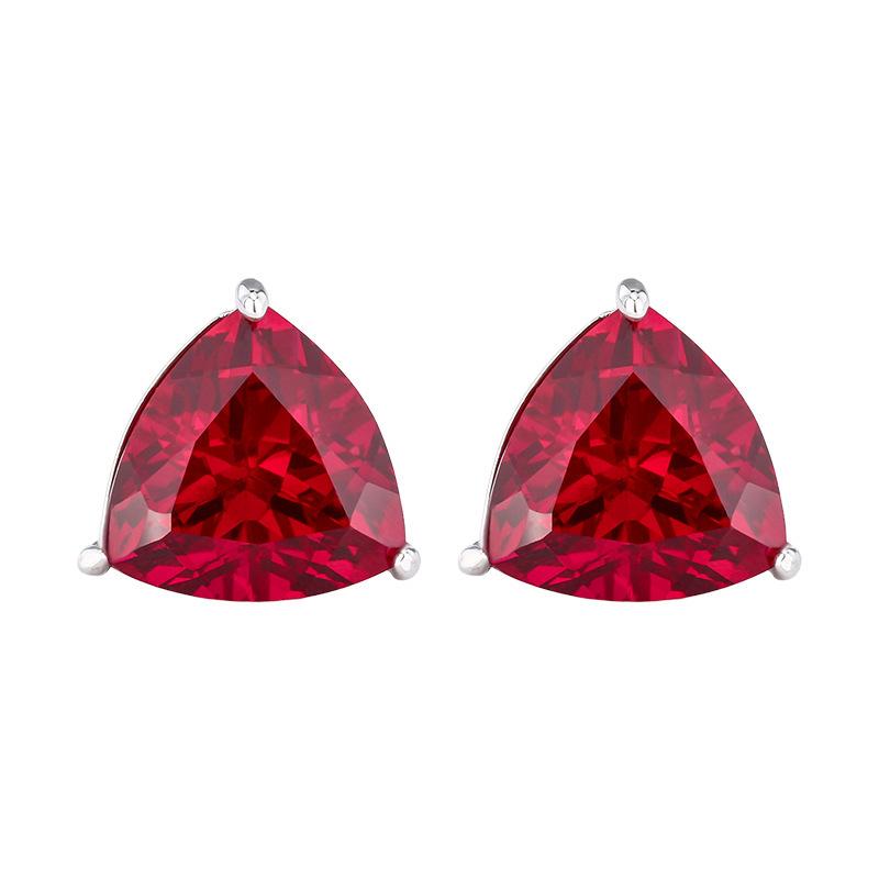 WNFU Women's Stud Earrings, Multicolor Corundum, Gold-Plated Copper