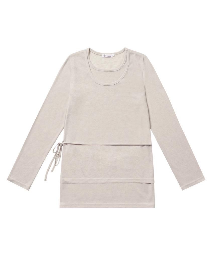 HYEYEONG KIM Double Layered Side Slit Top - Beige
