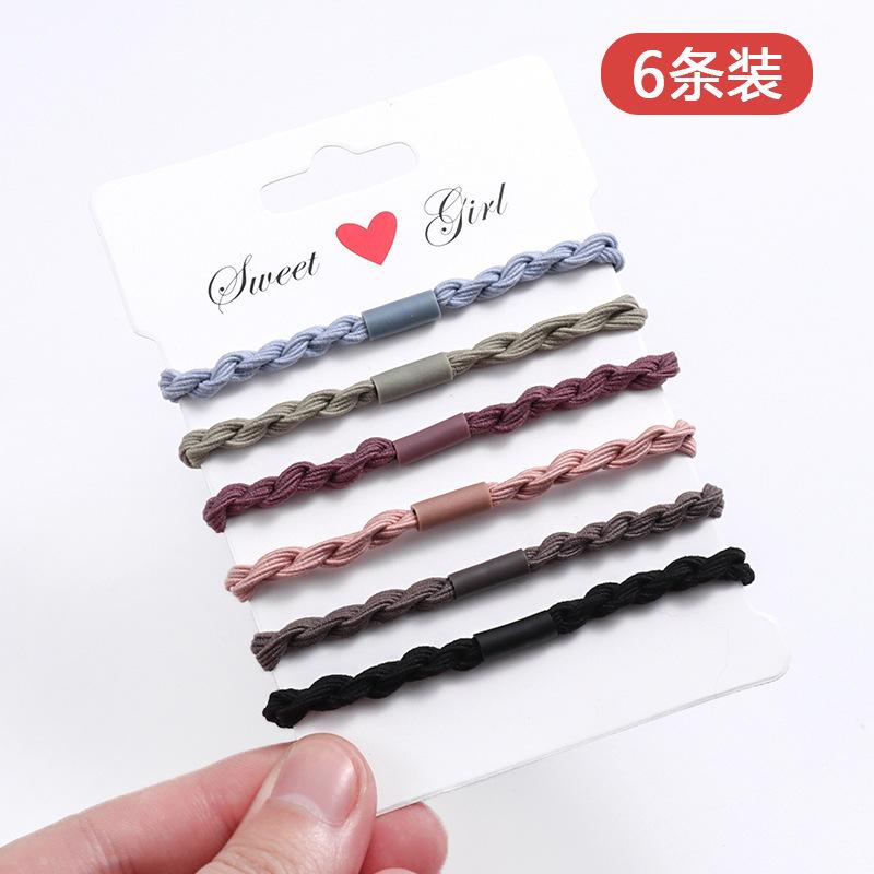 1 Set Elastico per Capelli Korean Simple Durevole Elastici per Capelli Accessori per Ragazze Corda per Capelli Anello Copricapo