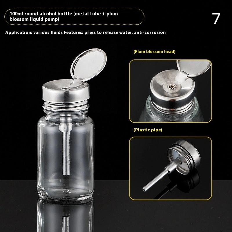 Nail Storage Refillable Glass Bottles Empty Liquid Press Pump Dispenser Nail Art Polish Remover Cleaner Makeup Manicure Tools