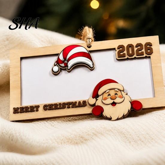 Christmas Tree Money Pendant Wooden Holders for Cash, Holiday Cash Gift Hanging Decoration Holder Ornaments Xmas Tree, Home Party Supplies Year
