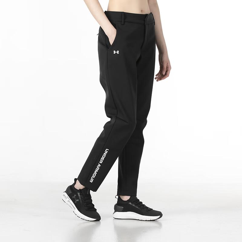 Under Armour Logo Print Button Loose Comfortable Breathable Knitted Sports Pants Women Pants Black 1363627-001