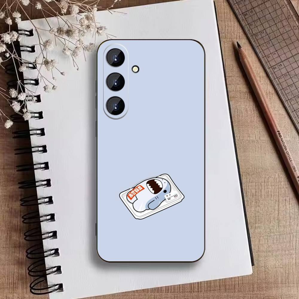 Cute Shark Phone Case For Samsung Galaxy A73,A21s,A22,A31,A52,A53,A71,A41Soft Black Shell