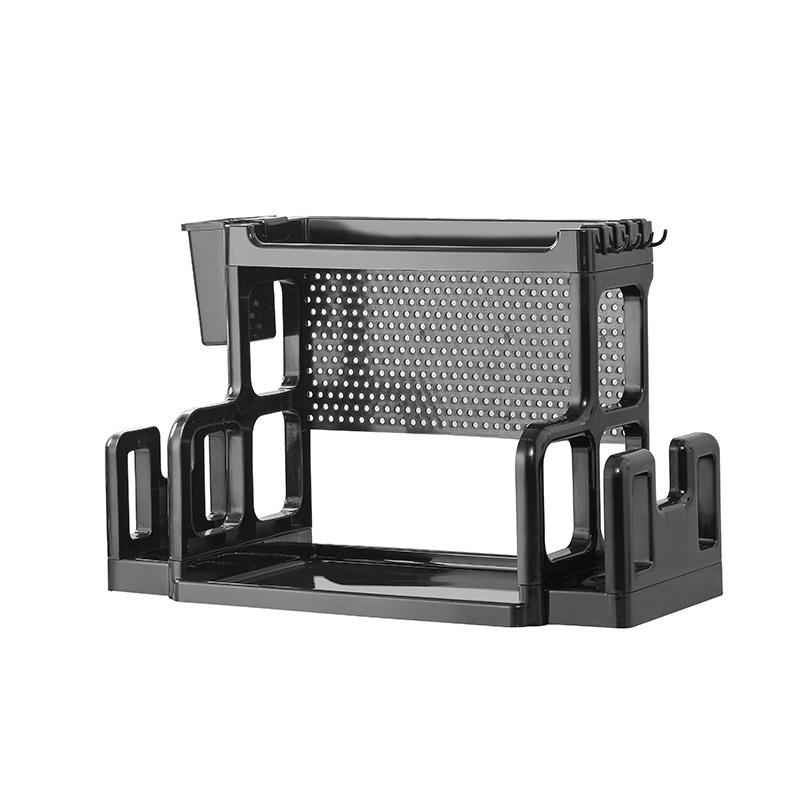 Kitchen Shelf Two-layer Seasoning Rack Knife Holder Cutting Board Rack Countertop Multifunctional Multi-layer Storage No Punching Seasoning Rack