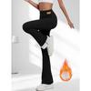 Samt Leggings, Winter Yoga Hosen mit hohem Bund, Schlaghose mit weitem Bein, Warme Hose