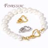 18K Real Gold Plated Heart Shape Connector Clasps,Pearl Clasp For Jewelry Making Findings DIY Accessories,Fastener Clasps