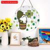 2D Flat 20*20cm1pc St. Patrick's Day Old Elf Dwarf In green&Four-leaf Grass Patterns Lucky Wooden Hanging Decoration, Front Door Vintage Welcome Plaqu