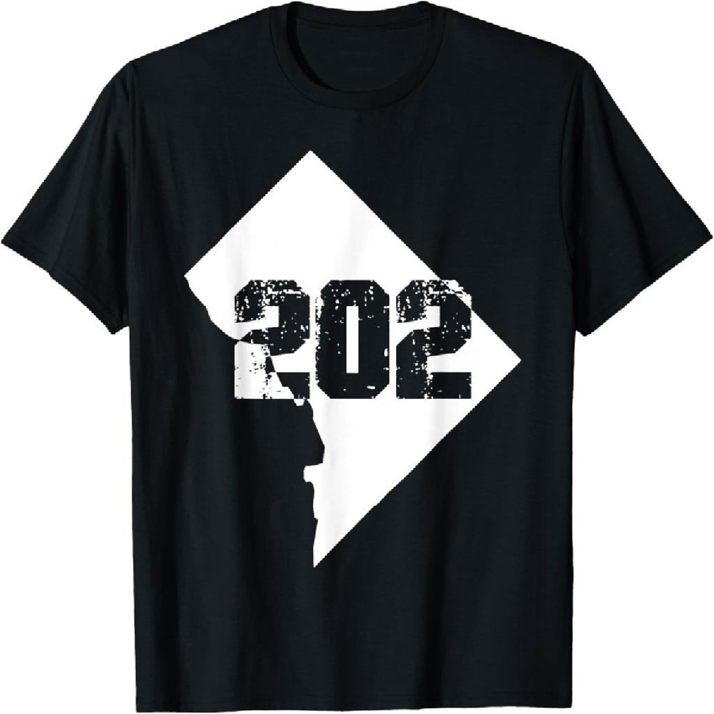 Washington, DC 202 Area Code Black Unisex Adults Youth T-Shirt