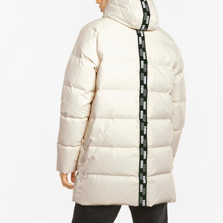 Puma Solid Down Long Logo Hooded Down Jacket Men Outerwear White 846326-73