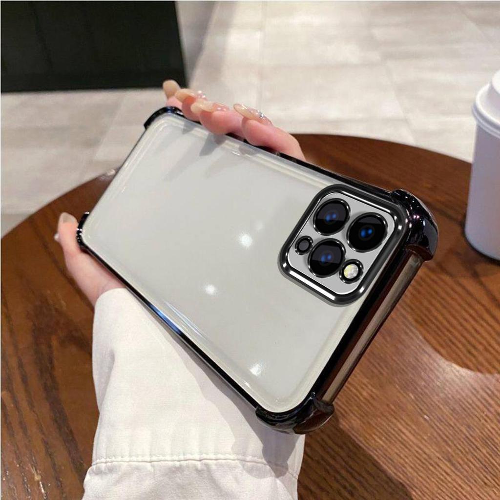 Case for iPhone 16 ProMax,16 Pro,15 ProMax,15 Pro,14 ProMax,14 Pro,13 ProMax,13 Pro Electroplated Color Border Clear Phone Casing Cover