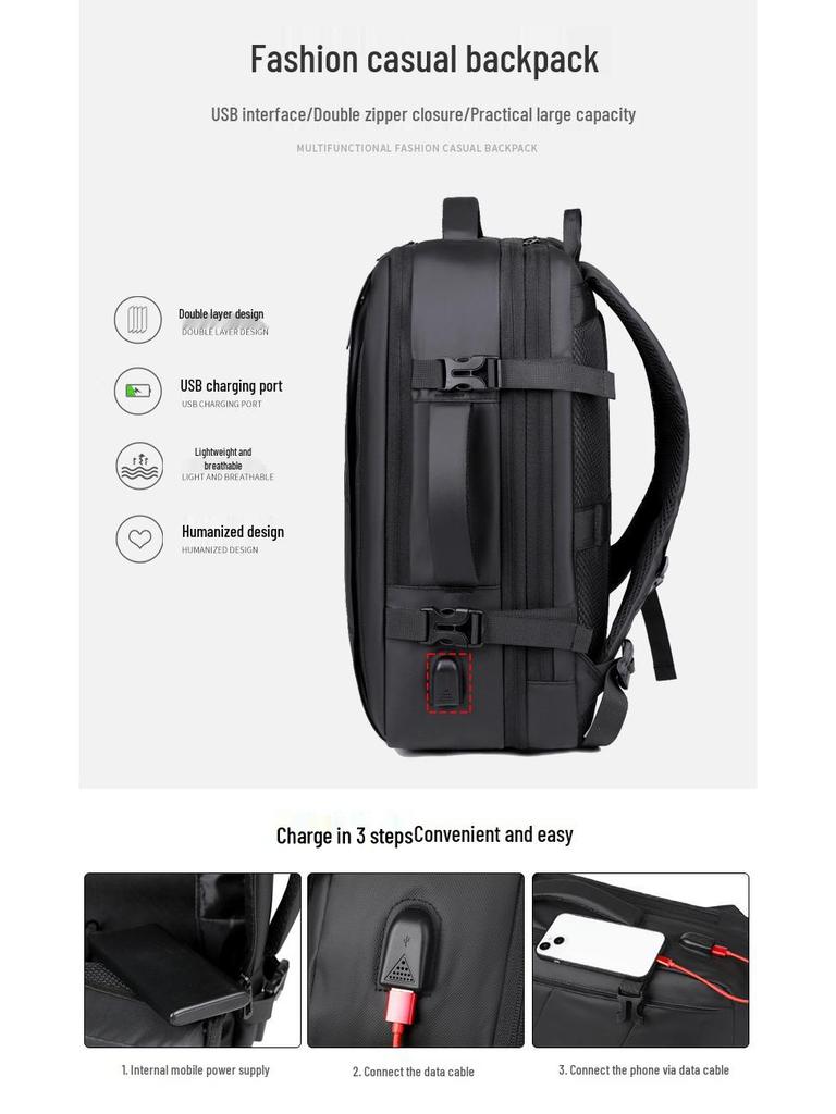High-Quality Expandable Water-Resistant Business Backpack with Large Capacity