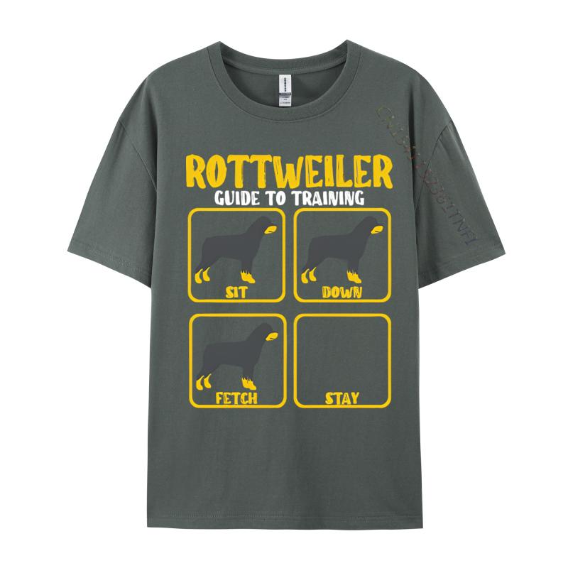 Funny Rottweiler Guide To Training Tshirt Men Top Tshirts Brand Cotton Tops Tees Printed On Casual