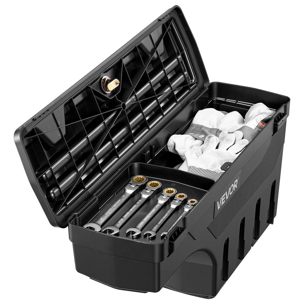 Truck Bed Storage Box, 25L Waterproof ABS Wheel Well Tool Box, Anti-Theft Lock, Compatible with 2020-2025 Chevy/GMC Silverado/Sierra 2500/3500HD,