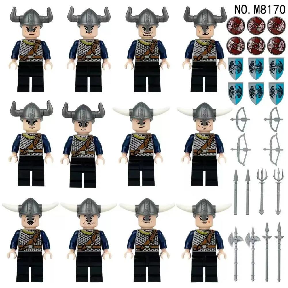 12 pezzi Cavalieri romani antichi medievali, blocchi da costruzione, figure, giocattoli, mini figure, bambole umanoidi, giocattoli, regali di compleanno.