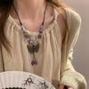 New Chinese Style Black Lion Necklace Women's Sweater Chain Fashionable Cool Luxury Minimalist Retro Titanium Steel Pendant