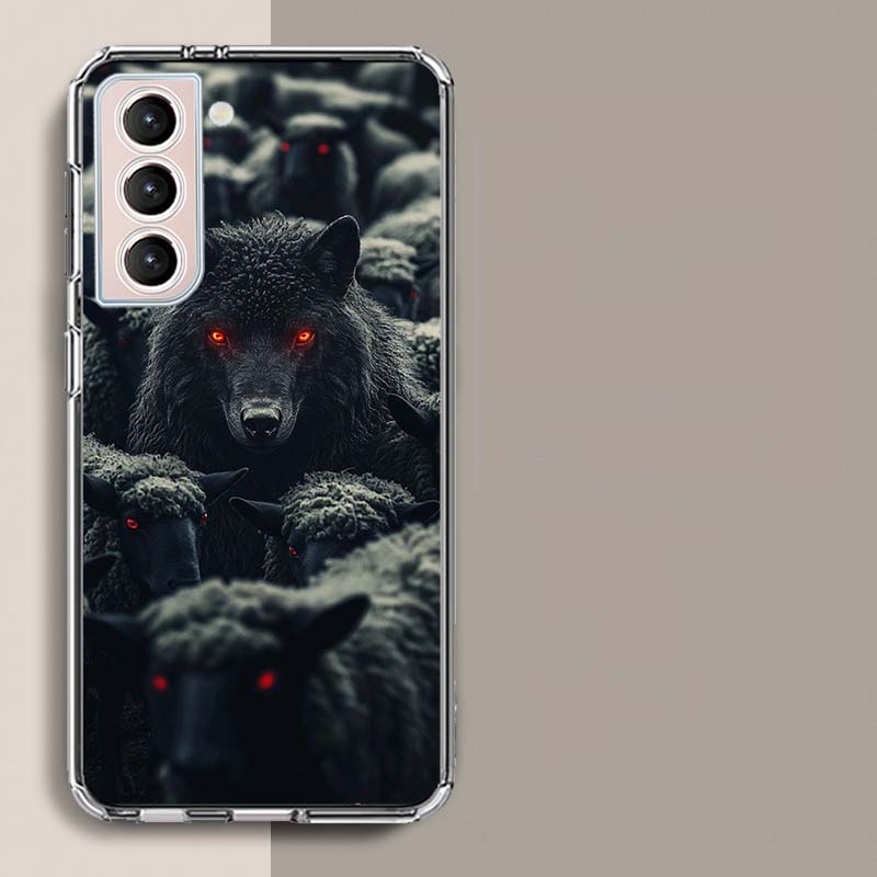 

A Wolf in Sheep’s Clothing Phone Case For Samsung Galaxy S25 Edge S24 S23 FE S21 S20 S10 Plus S22 S26 Ultra Cover Clear Cases TP Samsung S25