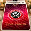 Flannel BlanketSheffield United FC Custom Name Text Personalized Soft Warm Throw Blanket Home Decor Gift