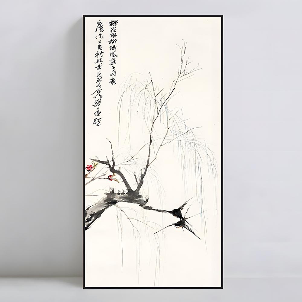 Chinesischen Stil Tinte Kunst Poster Vogel Blumen Wand Leinwand Malerei Hause Hängen Bilder Drucke Schlafzimmer Korridor Wohnzimmer Dekor