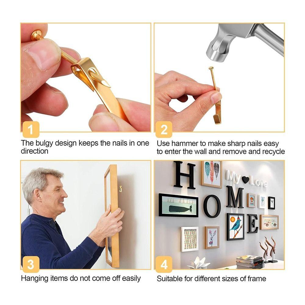 Wall Mounting Photo Frame Hooks With Nails Clocks Clothes Traceless Hooks  for Home Office