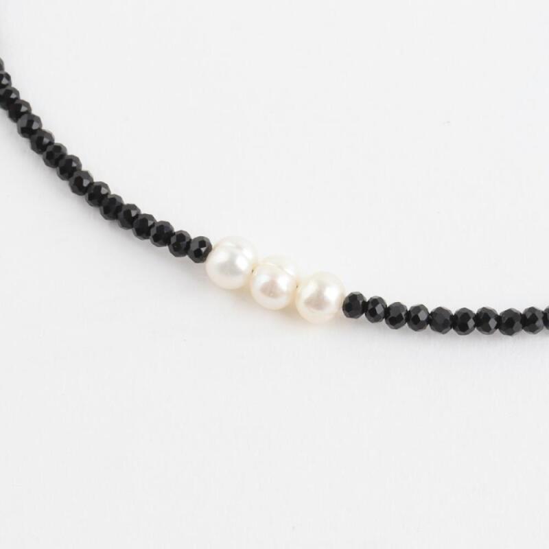 Einfache Dreifach-Perlen-Spinell-Halskette für Damen